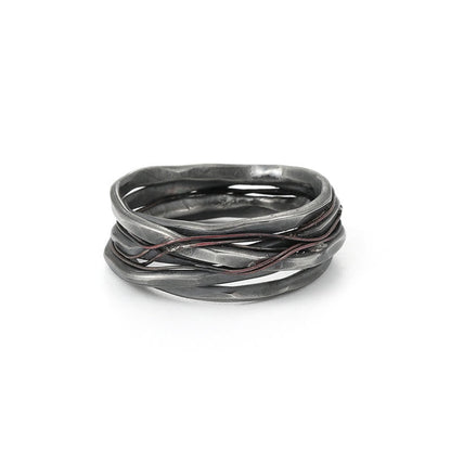 Mythstone 999 Sterling Silver Copper Braid Protection Ring