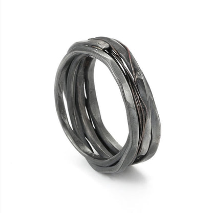 Mythstone 999 Sterling Silver Copper Braid Protection Ring