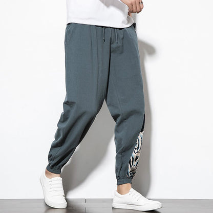 Pantalones de algodón con bolsillos para hombre de Mythstone Summer Dragon Waves 