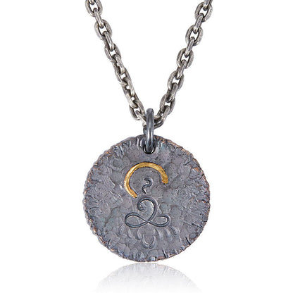 Mythstone 999 Sterling Silver 999 Gold 925 Sterling Silver Buddha Statue Lotus Necklace Pendant