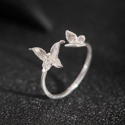 Mythstone 925 Sterling Silver Butterfly Love Ring