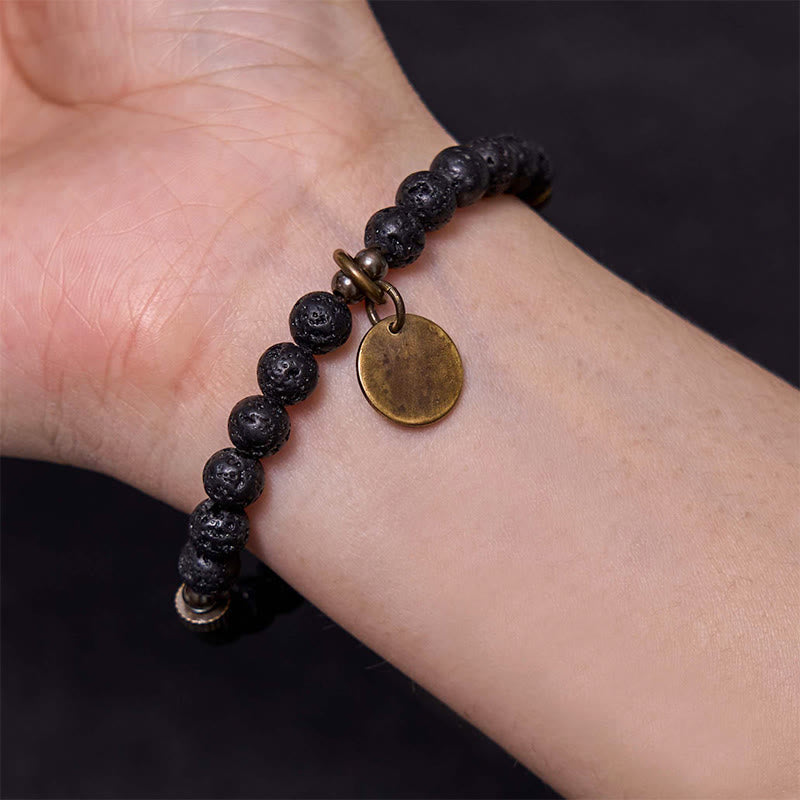 Mythstone Natural Lava Rock Beads Calm Support Healing Bracelet