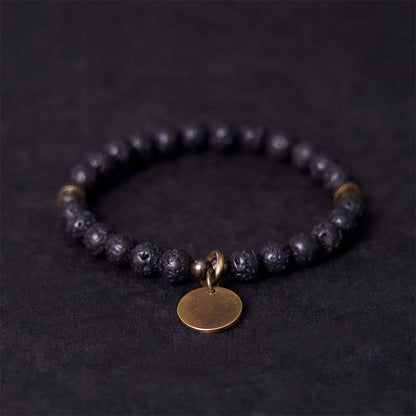 Mythstone Natural Lava Rock Beads Calm Support Healing Bracelet