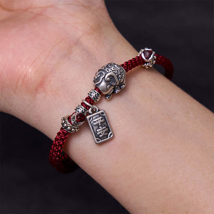 Mythstone 925 Sterling Silver Elephant Safe And Well Amulet Charm Strength Bracelet