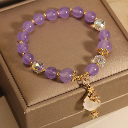 Mythstone Amethyst Moon Star Chalcedony Spiritual Healing Bracelet