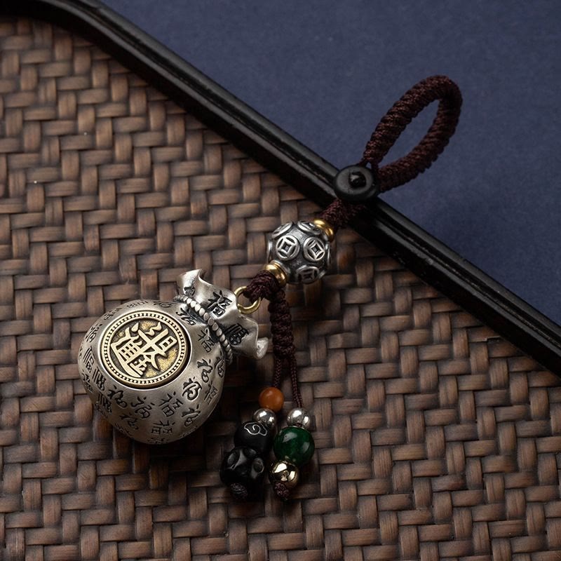 Mythstone Fu Character Money Bag Making Money Every Day Fortune Key Chain