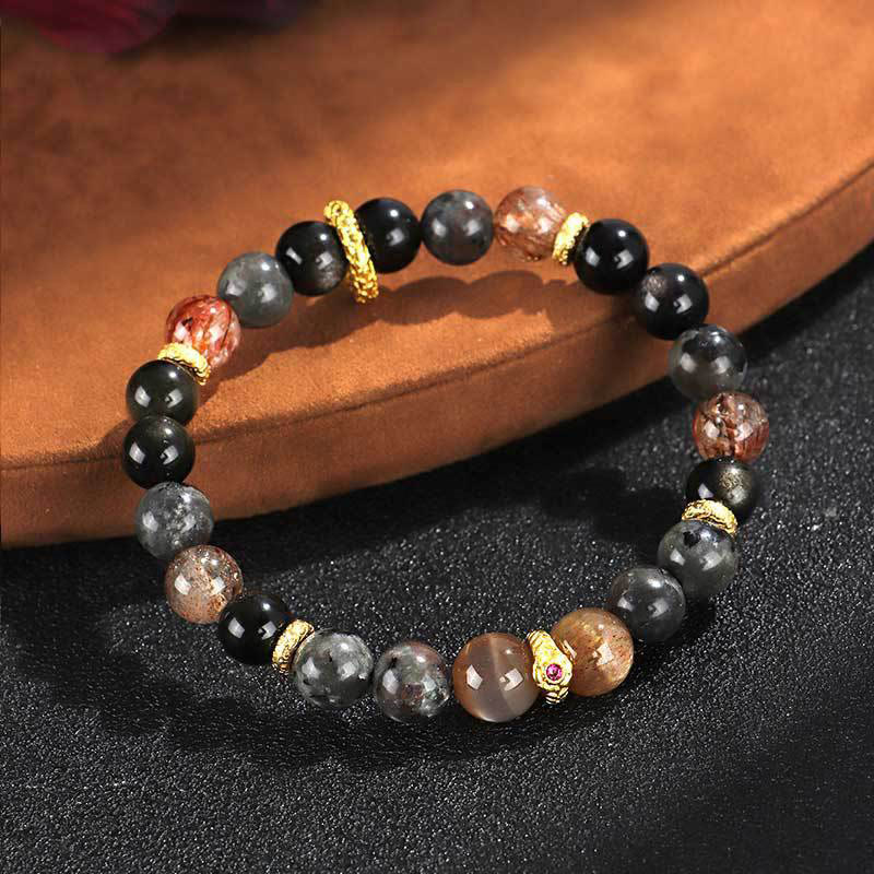 Mythstone Sun Stone Lava Rock Positive Bracelet