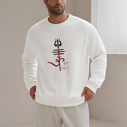 Mythstone OM NAMAH SHIVAYA Trident Fleece Lined Polyester Sweatshirt