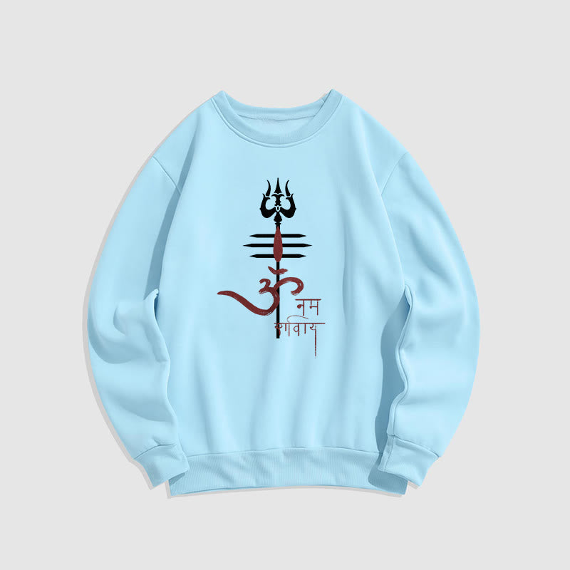 Mythstone OM NAMAH SHIVAYA Trident Fleece Lined Polyester Sweatshirt