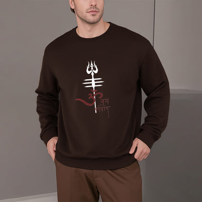 Mythstone OM NAMAH SHIVAYA Trident Fleece Lined Polyester Sweatshirt