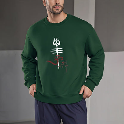 Mythstone OM NAMAH SHIVAYA Trident Fleece Lined Polyester Sweatshirt