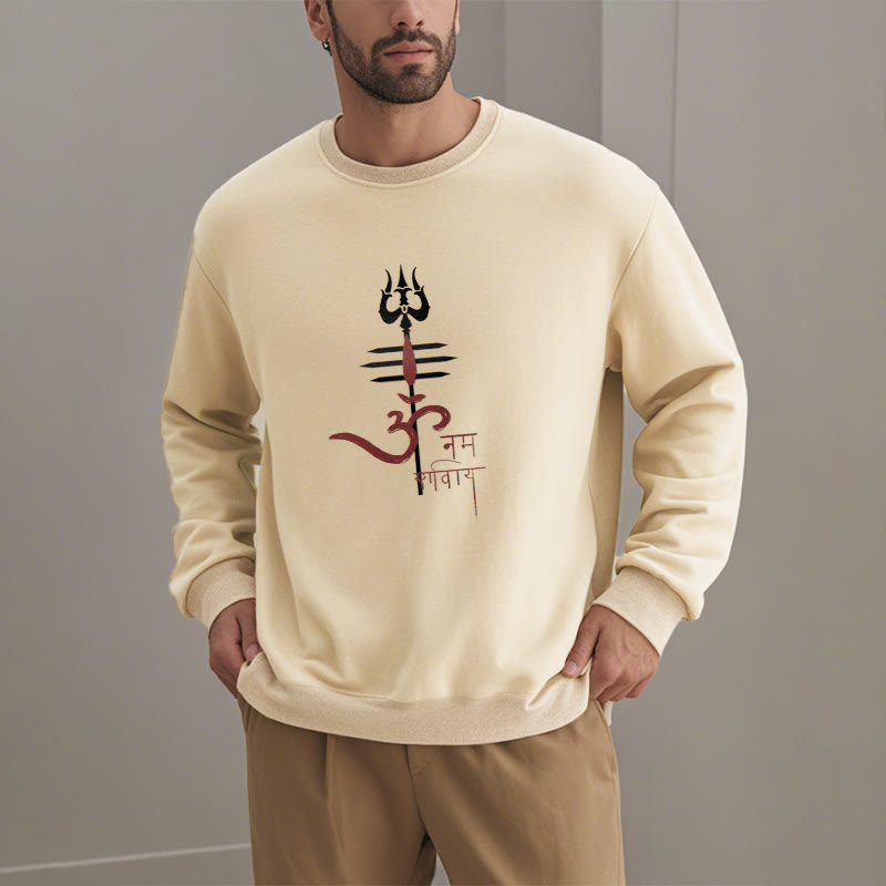 Mythstone OM NAMAH SHIVAYA Trident Fleece Lined Polyester Sweatshirt