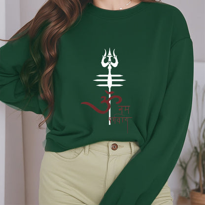 Mythstone OM NAMAH SHIVAYA Trident Fleece Lined Polyester Sweatshirt