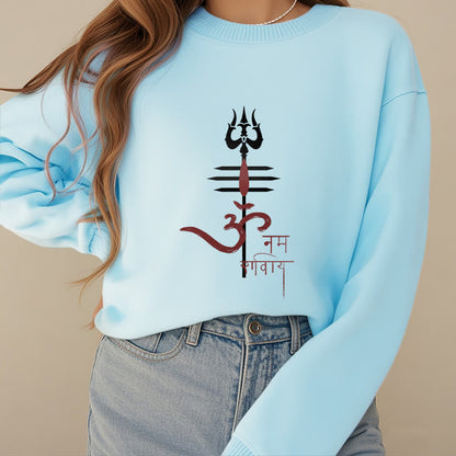 Mythstone OM NAMAH SHIVAYA Trident Fleece Lined Polyester Sweatshirt