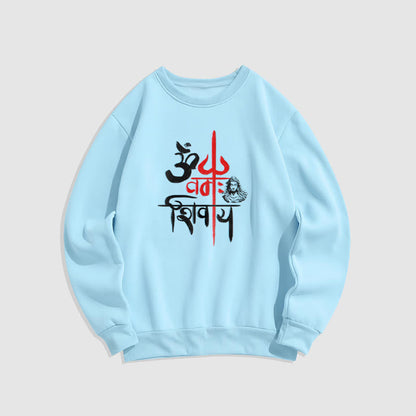 Sudadera de poliéster con forro polar y tridente rojo OM NAMAH SHIVAYA de Mythstone 