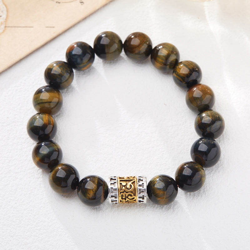 Mythstone Tiger Eye Six True Words Courage Bracelet