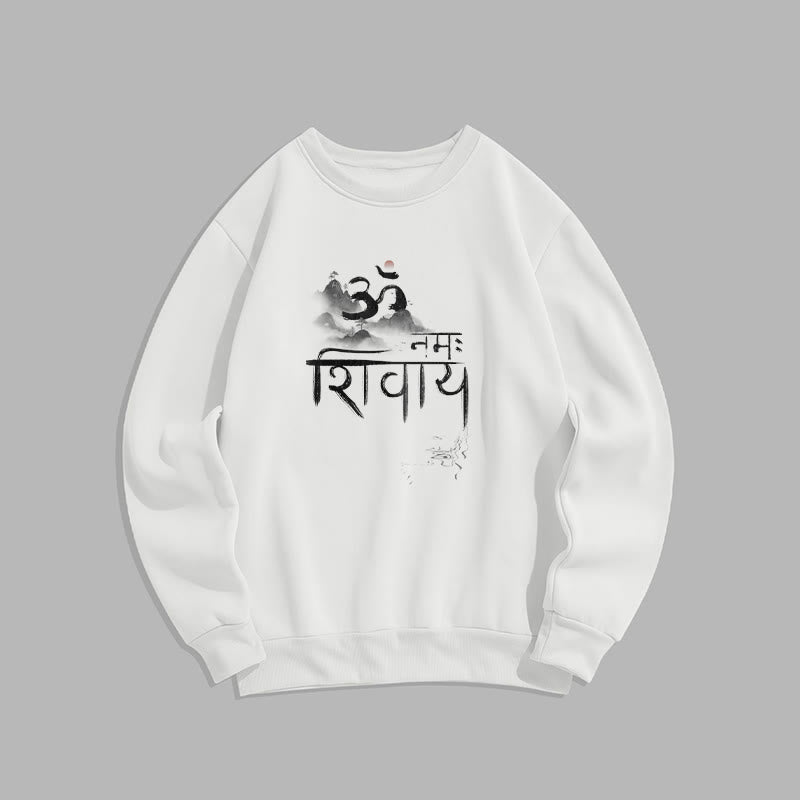 Sudadera de poliéster con forro polar de montaña OM NAMAH SHIVAYA de Mythstone 