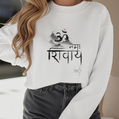 Sudadera de poliéster con forro polar de montaña OM NAMAH SHIVAYA de Mythstone 