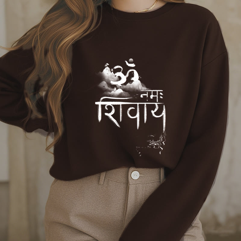 Sudadera de poliéster con forro polar de montaña OM NAMAH SHIVAYA de Mythstone 