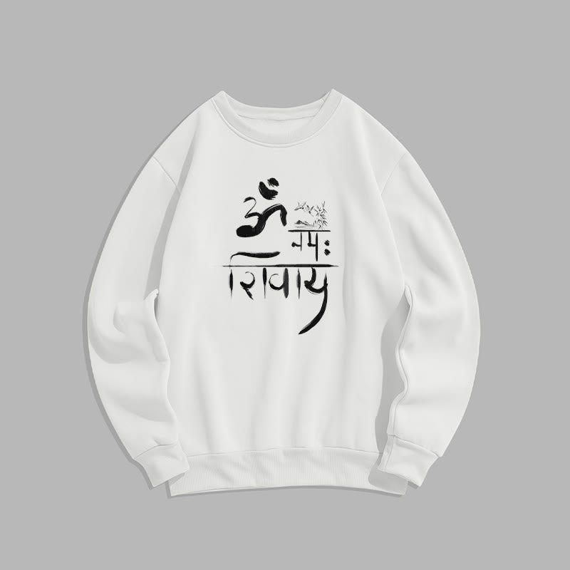 Mythstone OM NAMAH SHIVAYA Crane Bamboo Fleece Lined Polyester Sweatshirt