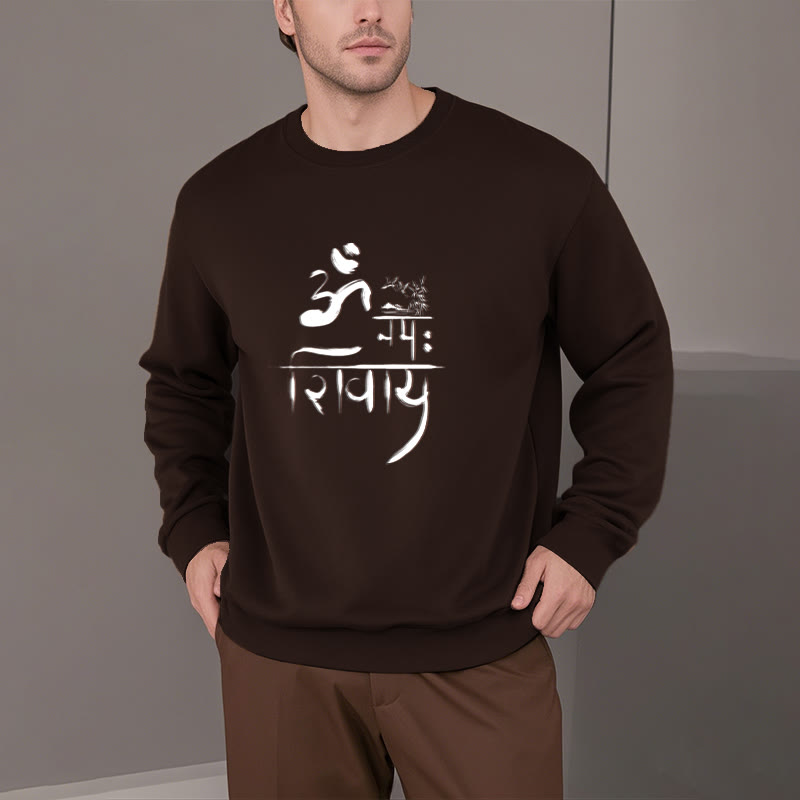 Mythstone OM NAMAH SHIVAYA Crane Bamboo Fleece Lined Polyester Sweatshirt