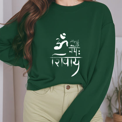 Mythstone OM NAMAH SHIVAYA Crane Bamboo Fleece Lined Polyester Sweatshirt