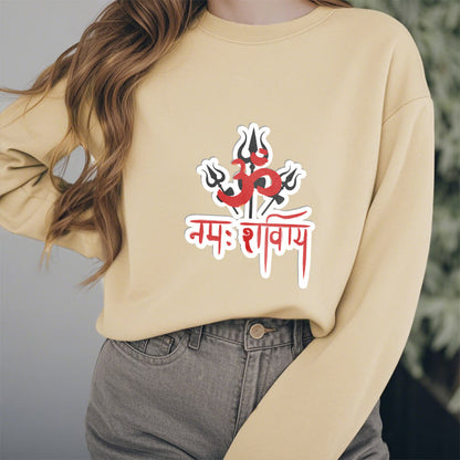 Mythstone OM NAMAH SHIVAYA Three Tridents Fleece Lined Polyester Sweatshirt