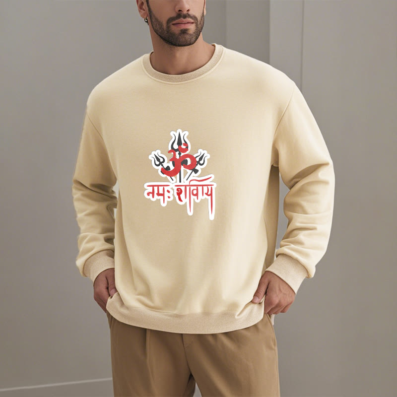 Mythstone OM NAMAH SHIVAYA Three Tridents Fleece Lined Polyester Sweatshirt