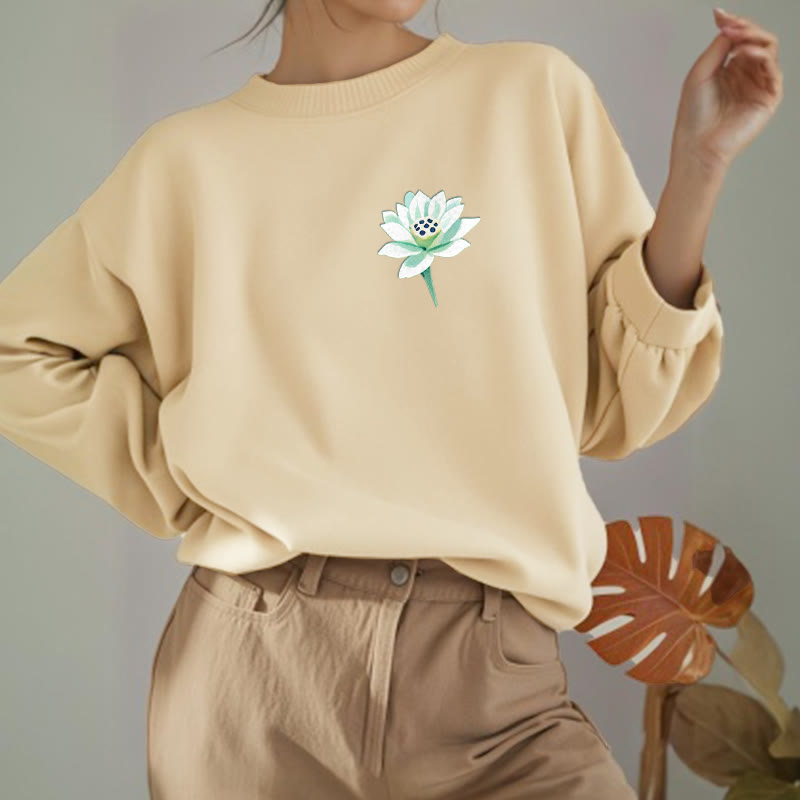 Mythstone Lotus Never Be Controlled By Three Things Fleece Lined Sweatshirt