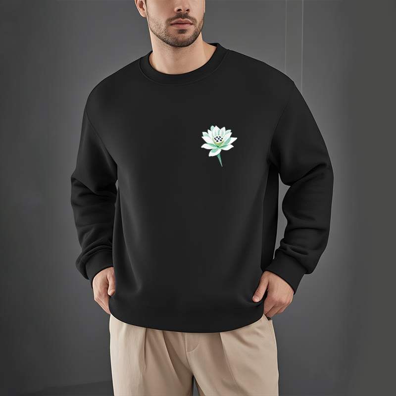 Mythstone Lotus Never Be Controlled By Three Things Fleece Lined Sweatshirt