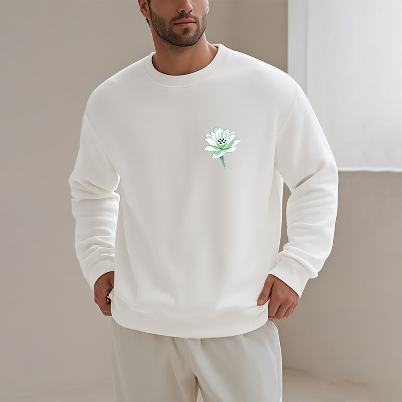 Mythstone Lotus Never Be Controlled By Three Things Fleece Lined Sweatshirt