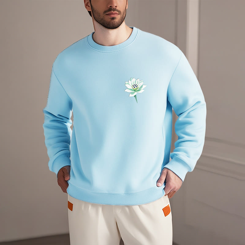 Mythstone Lotus Never Be Controlled By Three Things Fleece Lined Sweatshirt