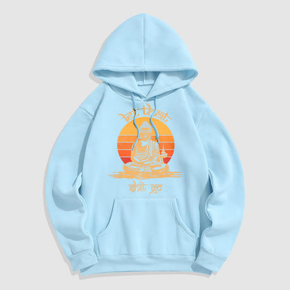 Mythstone Let That Shit Go Buddha Polyester Fleece Lined Hoodie