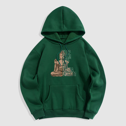 Sudadera con capucha y forro polar de poliéster con texto en inglés "Keep Calm And Let Karma Finish It Buddha" de Mythstone 