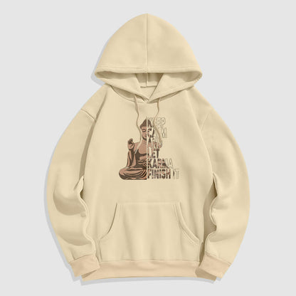 Sudadera con capucha y forro polar de poliéster con texto en inglés "Keep Calm And Let Karma Finish It Buddha" de Mythstone 