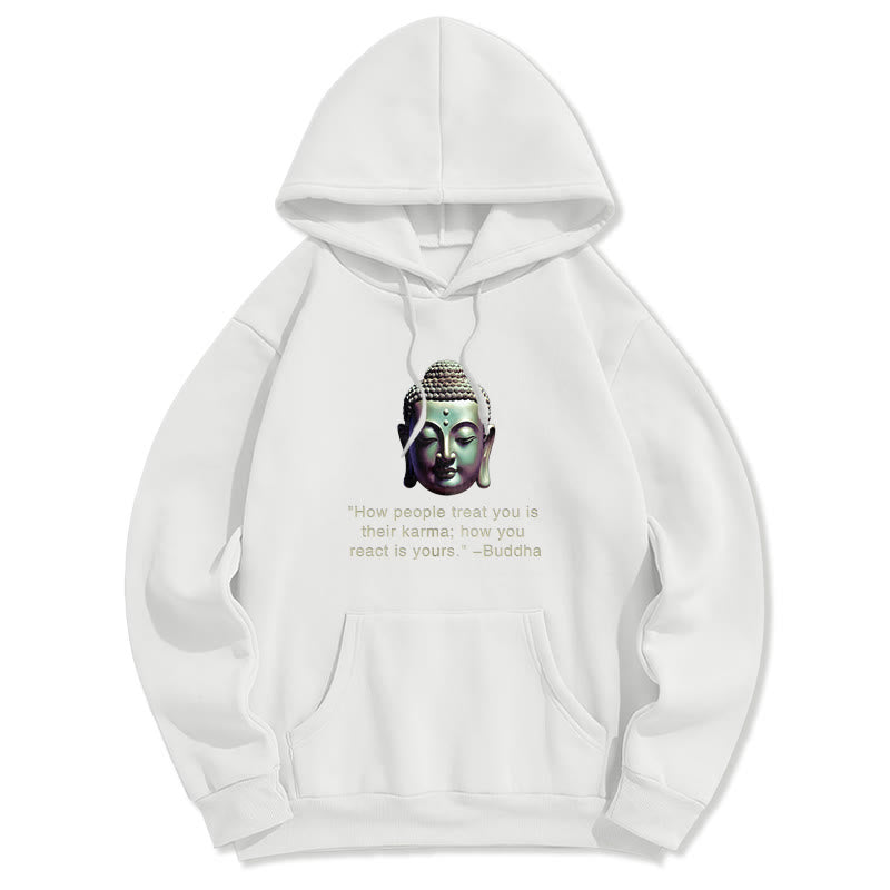 Mythstone How People Treat You Is Their Karma Buddha Polyester Fleece Lined Hoodie