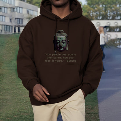 Mythstone How People Treat You Is Their Karma Buddha Polyester Fleece Lined Hoodie