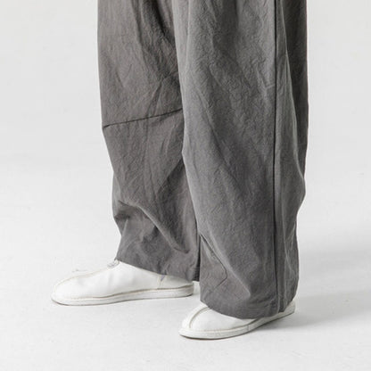 Mythstone Solid Color Casual Cotton Linen Men's Pants With Pockets