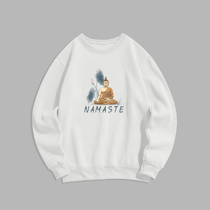 Mythstone NAMASTE Buddha Lotus Leaf Fleece Lined Sweatshirt