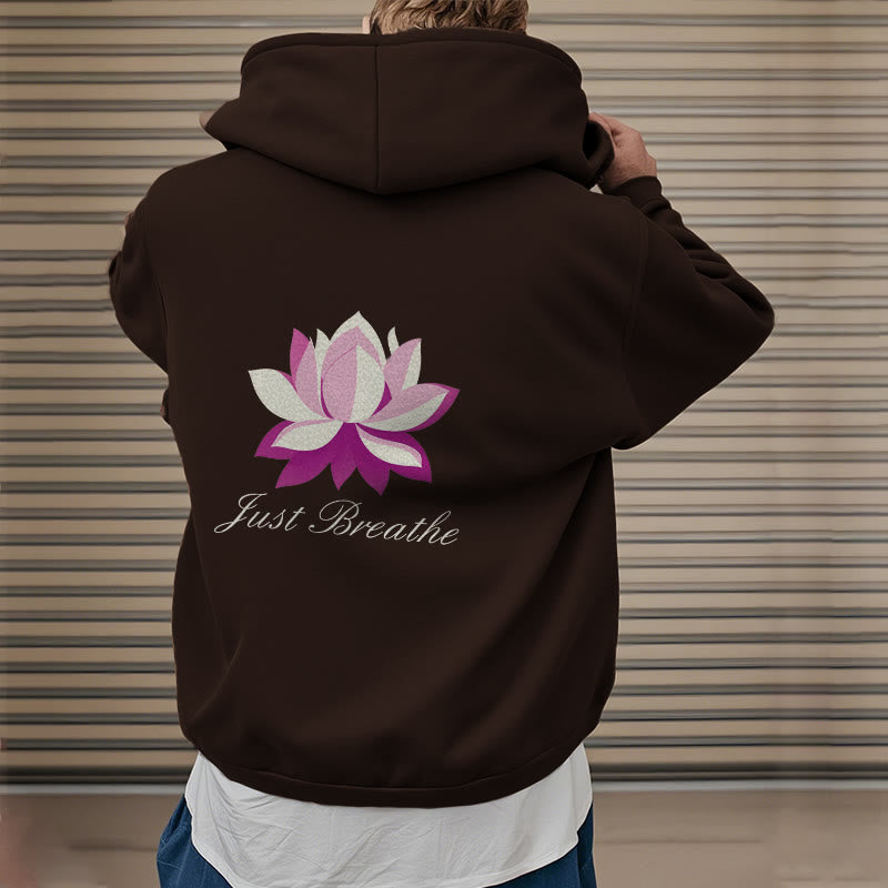 Mythstone Lotus Just Breathe Fleece Lined Polyester Hoodie