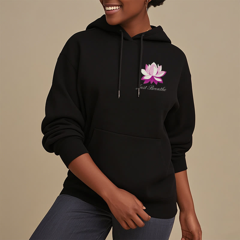 Mythstone Lotus Just Breathe Fleece Lined Polyester Hoodie