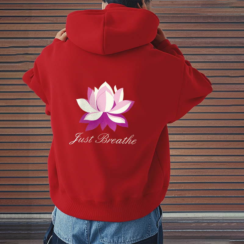 Mythstone Lotus Just Breathe Fleece Lined Polyester Hoodie