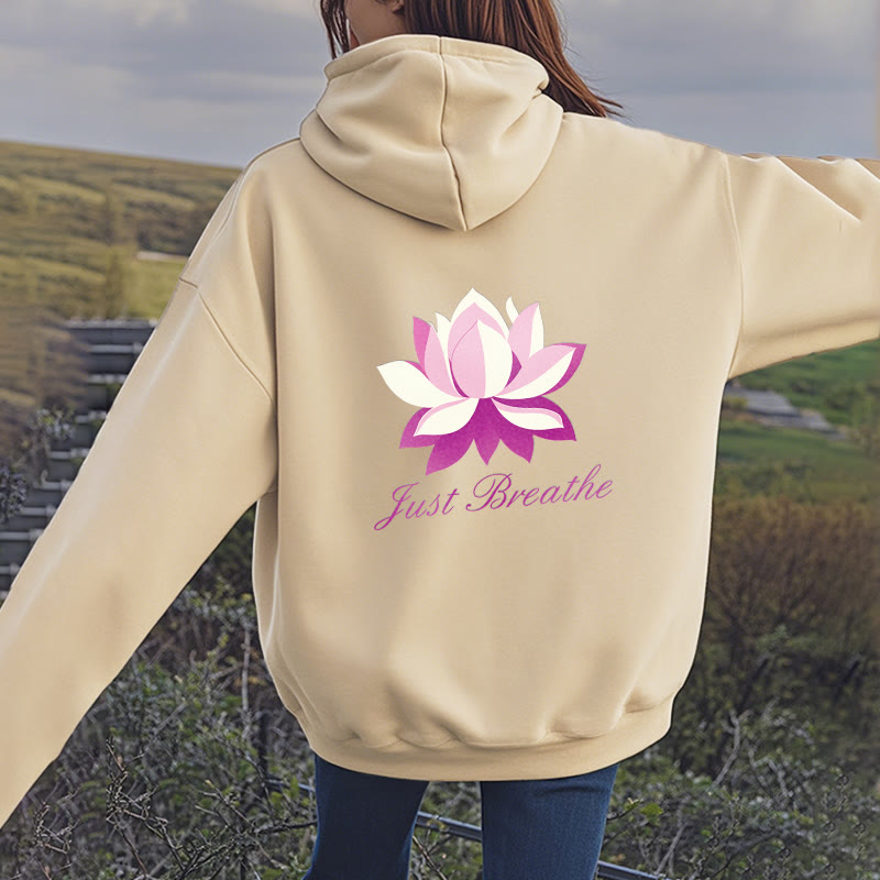 Mythstone Lotus Just Breathe Fleece Lined Polyester Hoodie