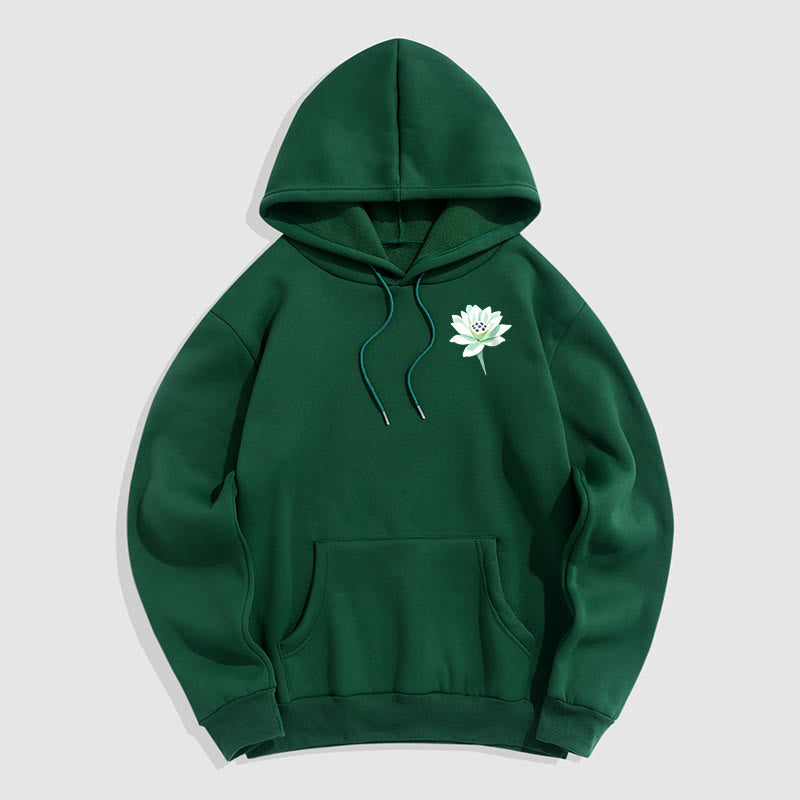 Mythstone Lotus Never Be Controlled By Three Things Fleece Lined Polyester Hoodie