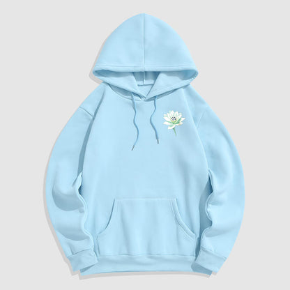 Mythstone Lotus Never Be Controlled By Three Things Fleece Lined Polyester Hoodie