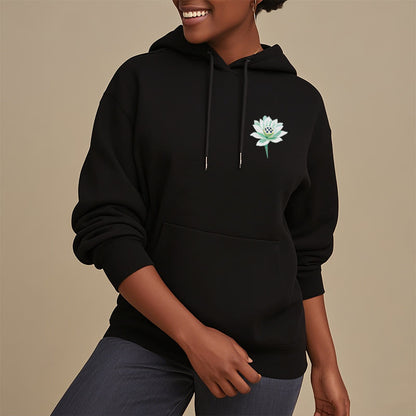 Mythstone Lotus Never Be Controlled By Three Things Fleece Lined Polyester Hoodie