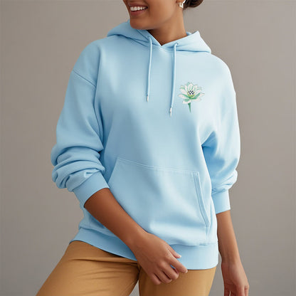 Mythstone Lotus Never Be Controlled By Three Things Fleece Lined Polyester Hoodie