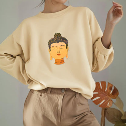 Mythstone Blessed Meditation Buddha Fleece Lined Polyester Sweatshirt