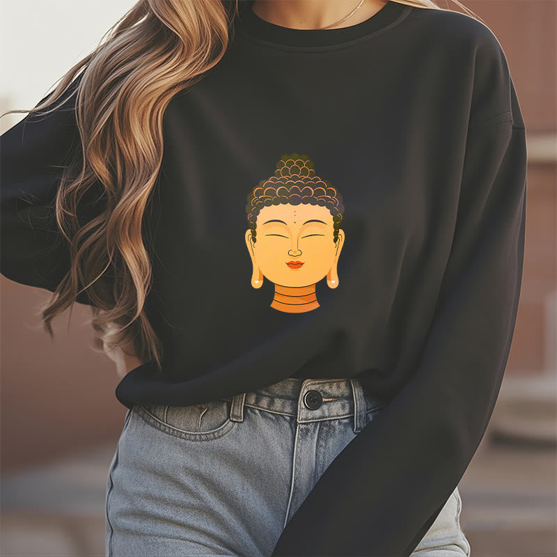 Mythstone Blessed Meditation Buddha Fleece Lined Polyester Sweatshirt