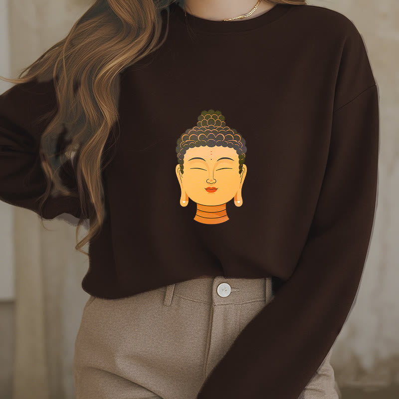 Mythstone Blessed Meditation Buddha Fleece Lined Polyester Sweatshirt